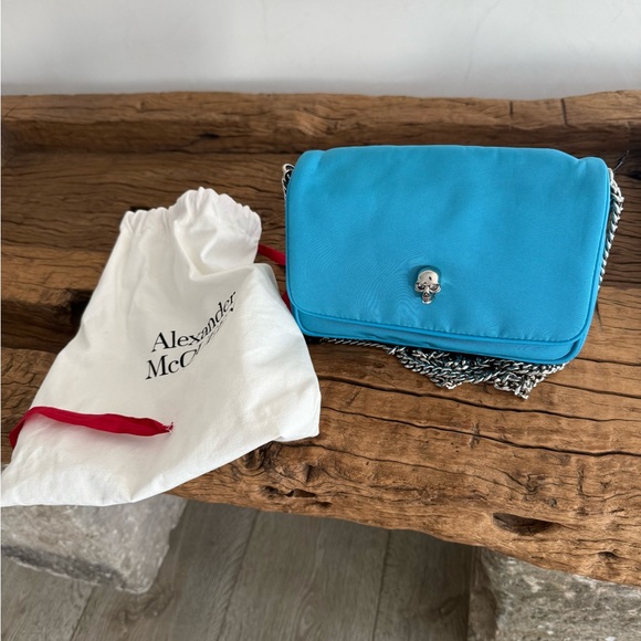 ALEXANDER MCQUEEN, Blue Skull Accent Crossbody Bag - Picture 9 of 16